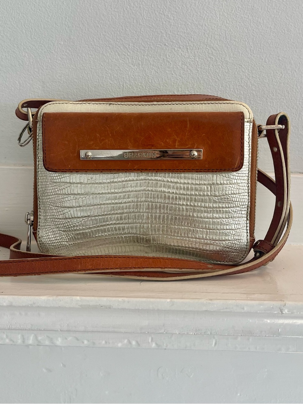 tricolor brahmin crossbody bag